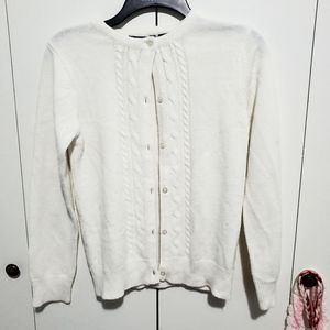 CHAPS white cardigan sweater